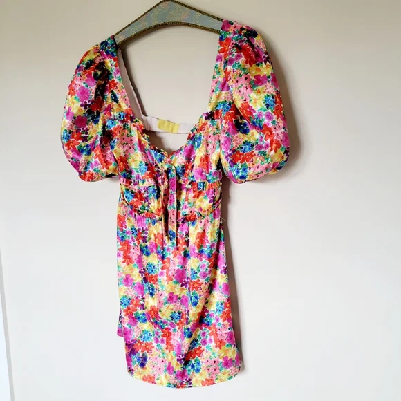 For Love And Lemons Merrill Puff Sleeve Mini Dress - Picture 6 of 14